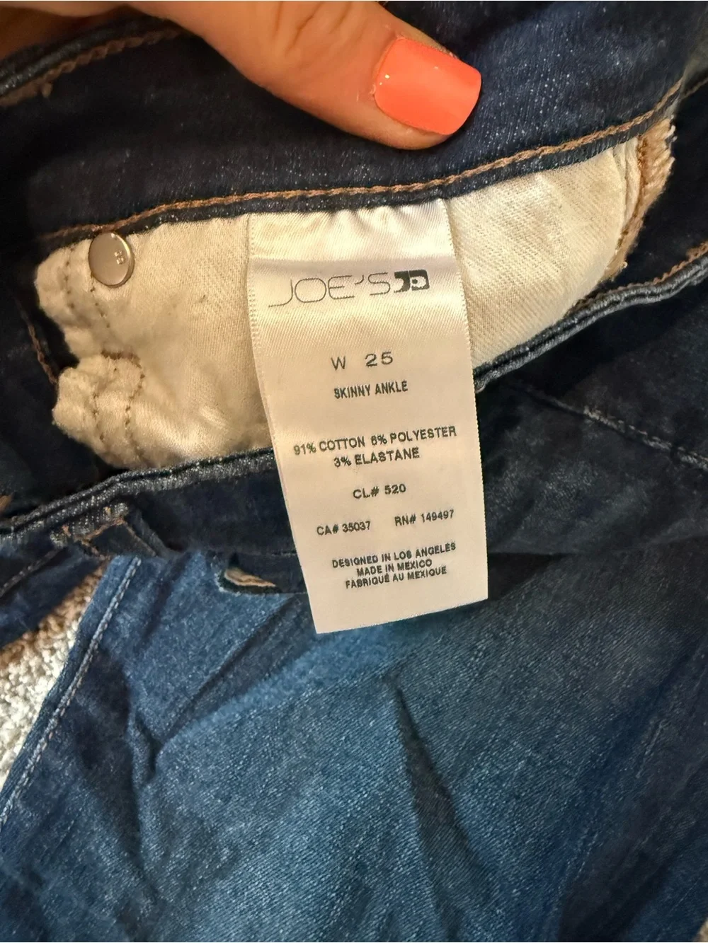 Joe's Jeans Dark Blue Ankle Frayed Hem Cropped Jeans